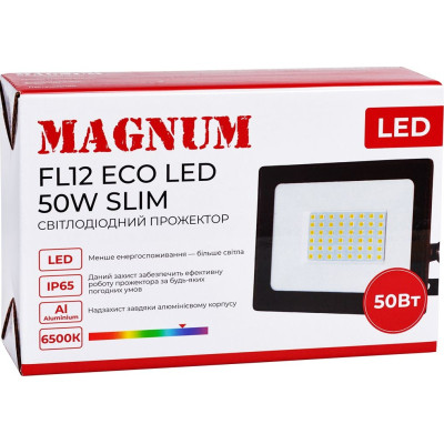 Прожектор MAGNUM FL12 ECO LED 50Вт slim 6500К IP65 (90018085) Вінниця - фото 5