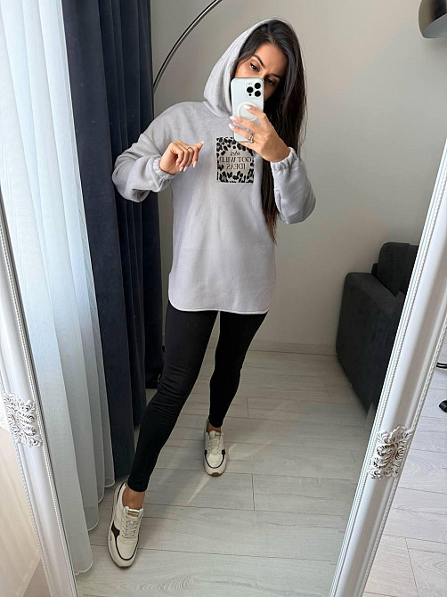 Жіночий теплий костюм-двійка: кофта та лосини двосторонній Polar Фліс + дайвінг на флісі Сірий, 46/48 Одеса - фото 6