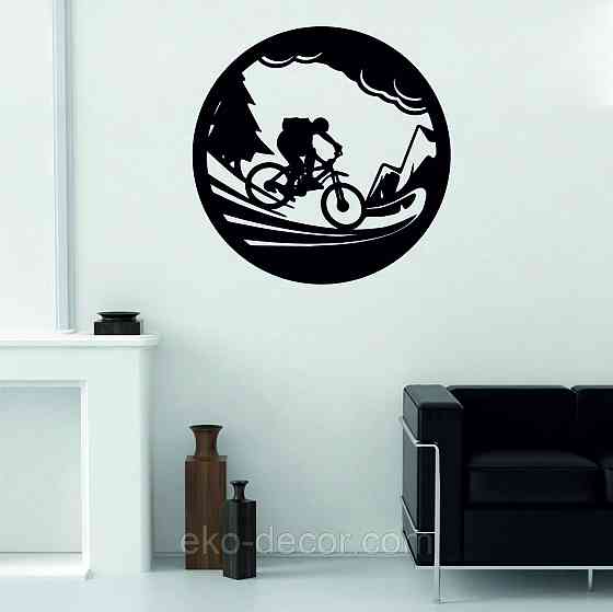 Декоративное настенное Панно «Вело-тур» Декор на стену 70*70 см, Черный Киев