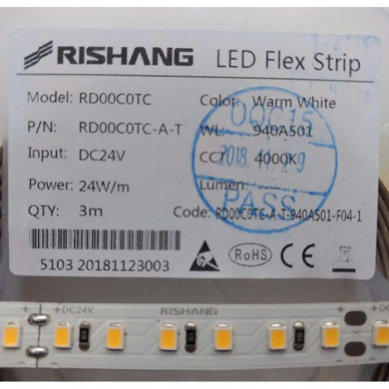 RISHANG LED стрічка RD00C0TC-A-T, 4000K, 24W, 2835, 120 шт, IP33, 24V, 1960LM Коломия