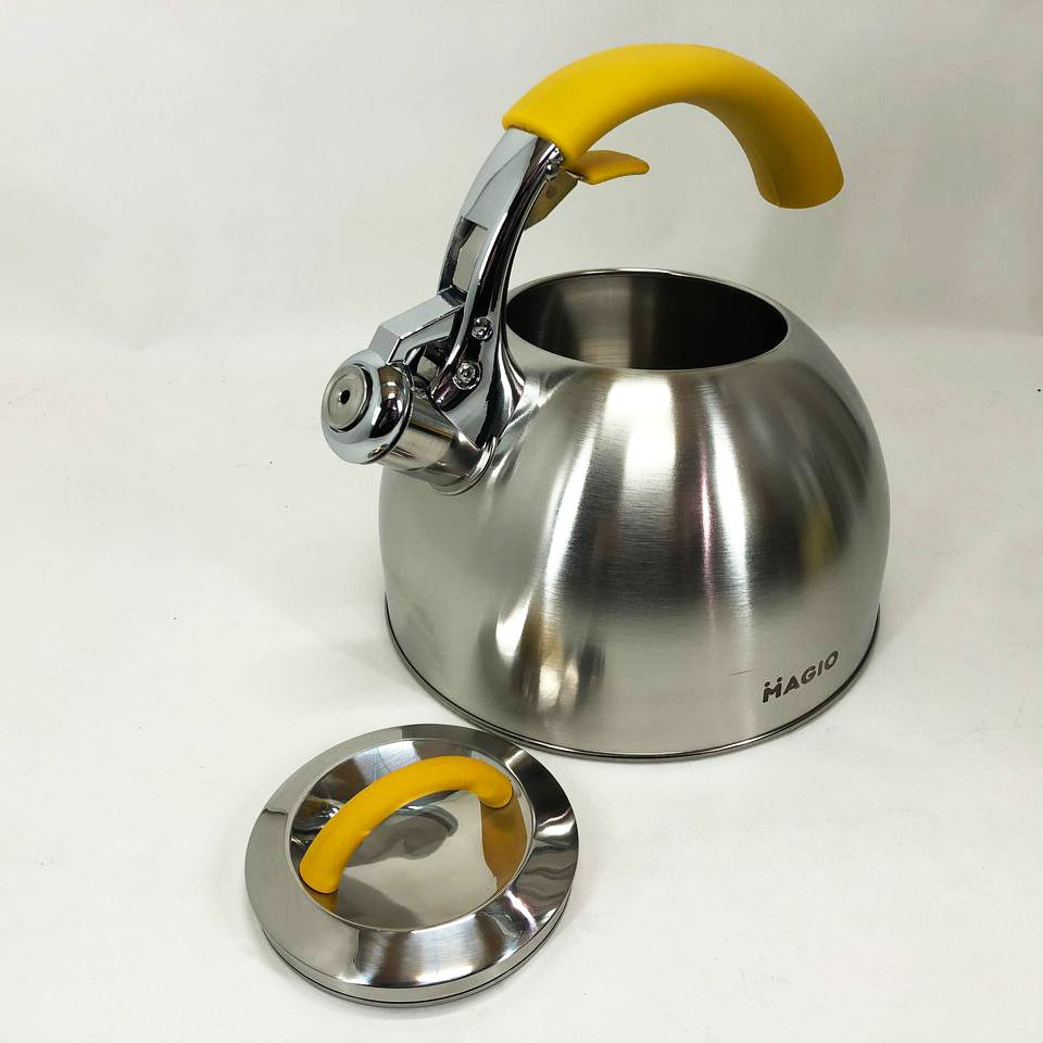 Чайник с утолщенным дном и прорезиненной ручкой Magio, Хороший чайник со свистком EU-46 Львов - изображение 6