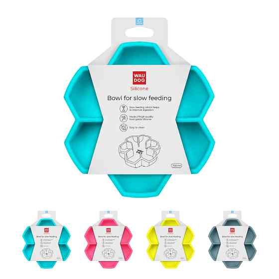 Миска для повільного харчування WAUDOG Silicone, 750 мл, блакитний Коломыя