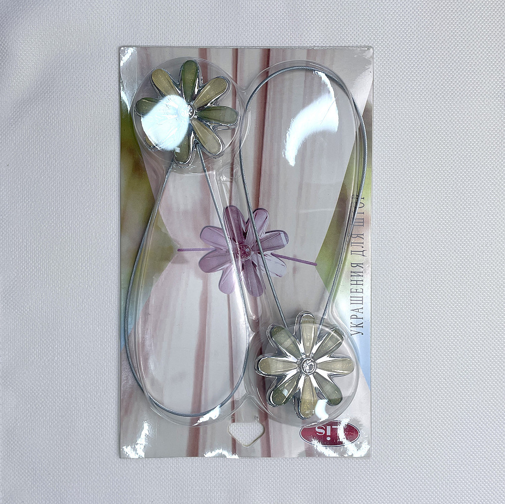 Магніти для штор та гардин "Flowers" набір 2 шт Оливковий (81-252) Київ - фото 8