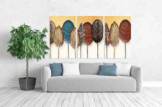 Модульная картина в гостиную / спальню   Листя    ART-200_3A 100х150 см Киев