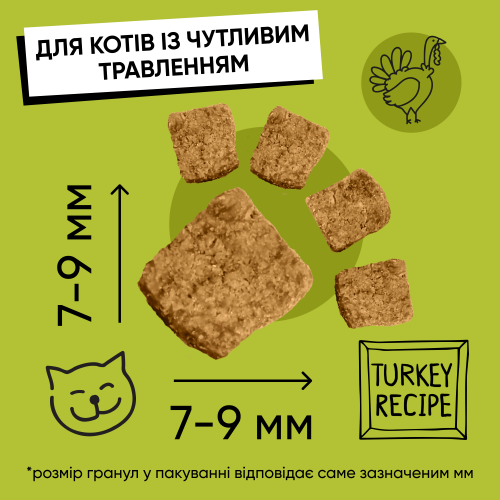 Сухий корм Half&Half для котів із чутливим травленням, з індичкою, 8 кг Київ - фото 7