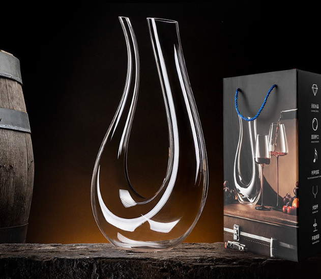 Графин декантер для вина ПОДАРОЧНАЯ УПАКОВКА U-образный бессвинцовое хрустальное стекло Кременчуг - изображение 1
