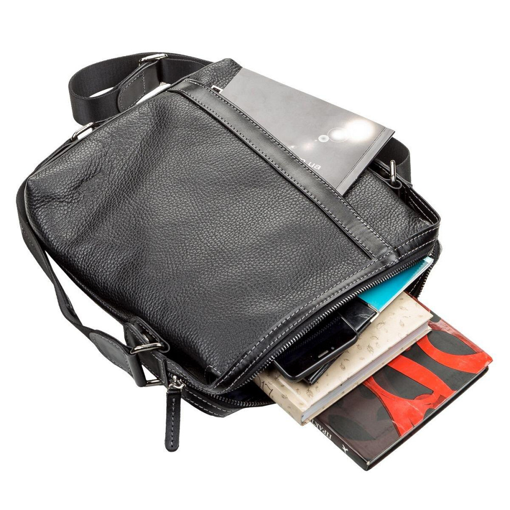 Сумка мужская кожаная Черная (SHVIGEL) Киев - изображение 2