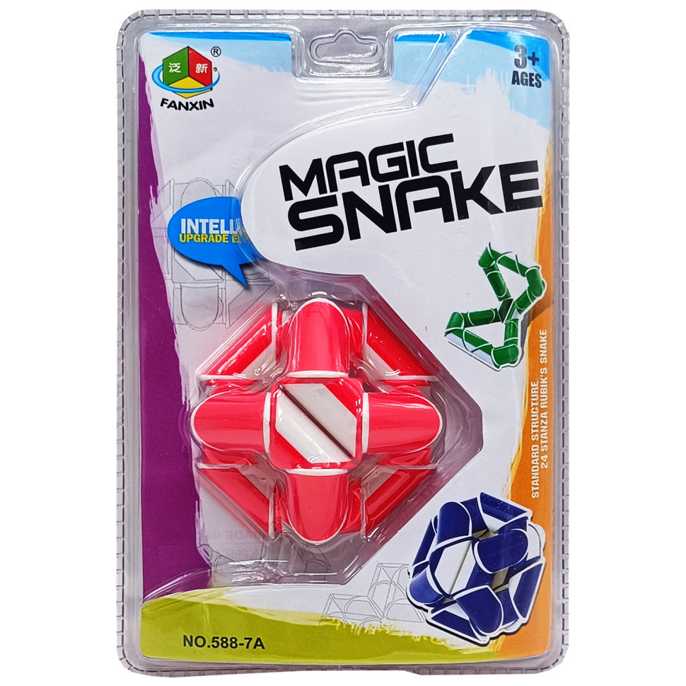 Головоломка Кубик Рубік "Змійка" 588-7A(Black) Червоний Вінниця - фото 1