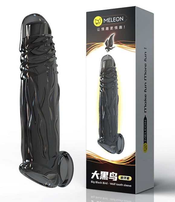 Удлиняющая насадка Meleon - Big Black Bird penis sleeve, PS-29 Sex Aura Киев - изображение 1