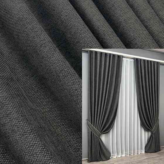 Комплект готових штор VR-Textil Льон Grand Linen № 2028ш Графітовий 200х300см 2 шт (32-383) Київ