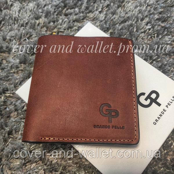 Вінтажний коричневий гаманець ручної роботи на магнітах з монетницею Grande Pelle Lettera Київ - фото 2