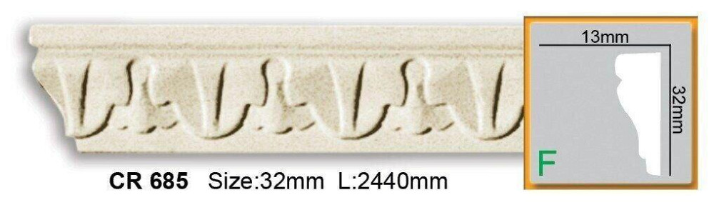 Молдинг полиуретановый с орнаментом Gaudi Decor CR 685 Flexi Днепр - изображение 1