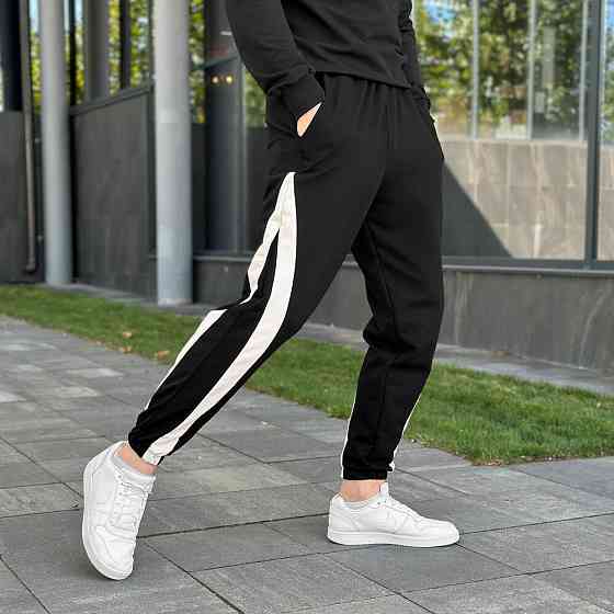 Чоловічі чорні джогери з кишенями Pobedov Shade двоколірні Київ