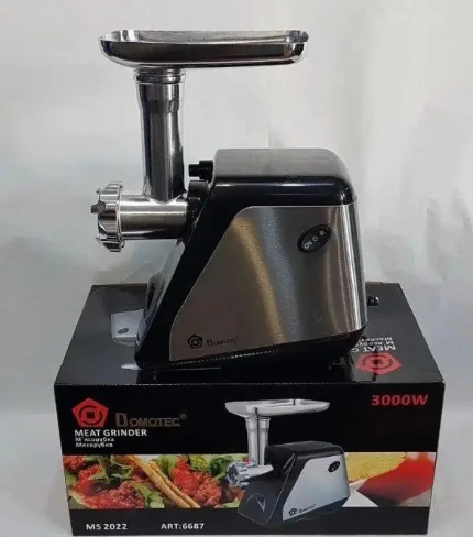 Електрична м’ясорубка DOMOTEC MS-2022 3000 Вт з реверсом, захистом, насадками для ковбас і кеббе Одеса - фото 2