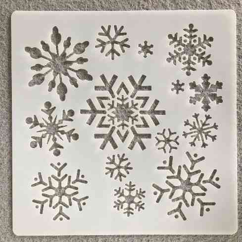 Трафарет новогодний Снежинки 20 на 20 см серый Киев