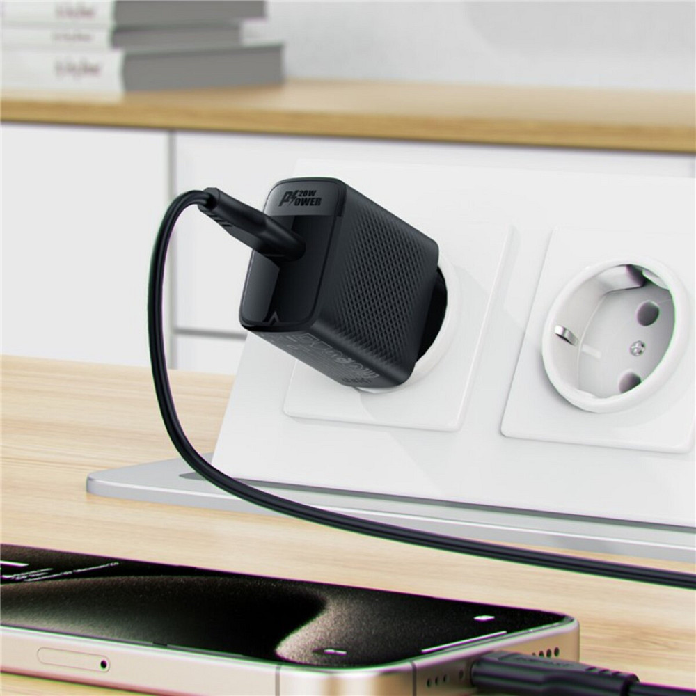 Мережевий зарядний пристрій ACEFAST A82 PD20W GaN single USB-C charger Black (6974316283232) Київ - фото 4
