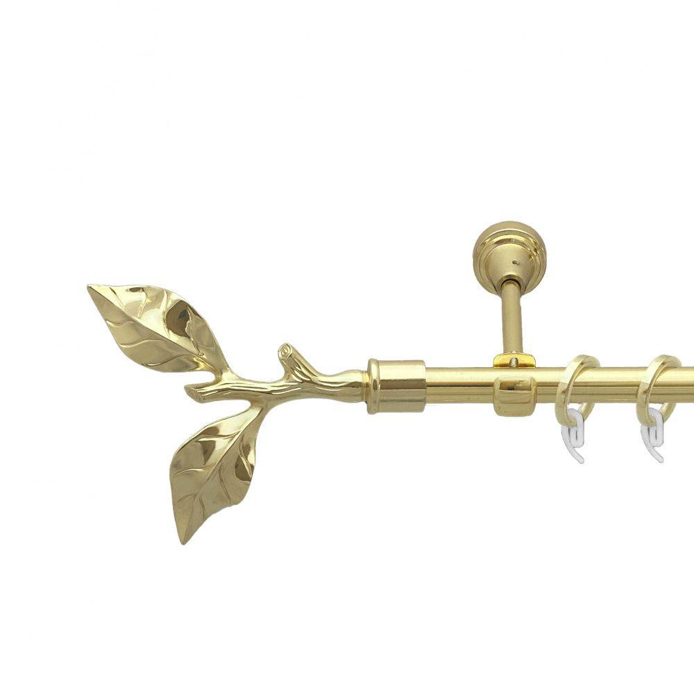 Карниз Orvit Листок Троянди металевий однорядний відкритий гладка труба кільце фасонне металеве  Золото 16 мм Львов - изображение 1