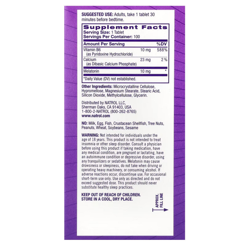 Мелатонин для улучшения сна Natrol Melatonin Advance Sleep 10мг 100 таб Киев - изображение 3
