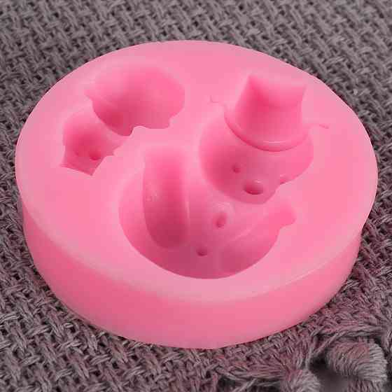 Молд силиконовый Снеговик 55 мм розовый Киев