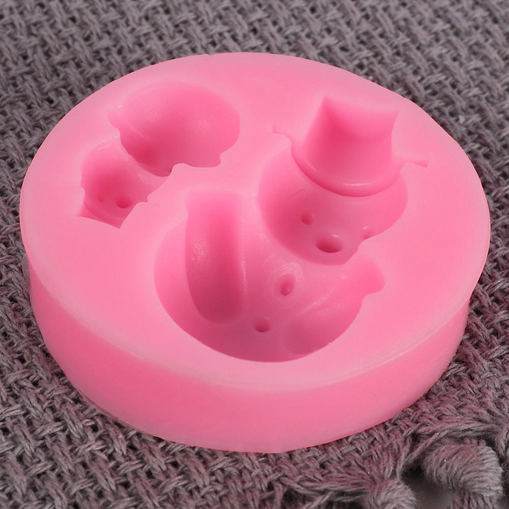 Молд силиконовый Снеговик 55 мм розовый Киев - изображение 6