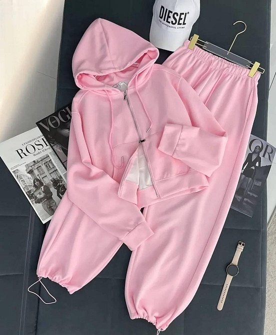 Жіночий прогулянковий костюм-двійка: кофта та штани турецька двонитка Барбі, 46/48 Одеса - фото 1