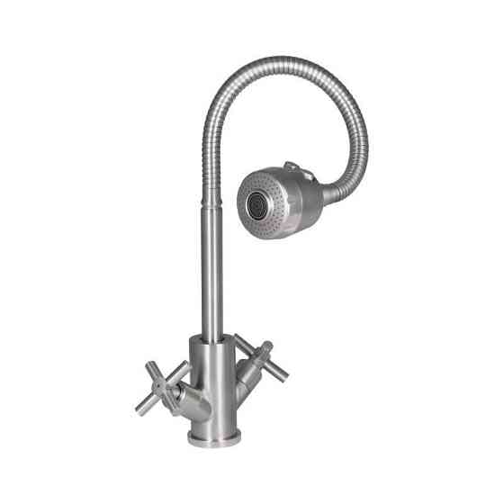 Смеситель для кухни Lidz Wind 13R-SFS, U- образный, гибкий Киев