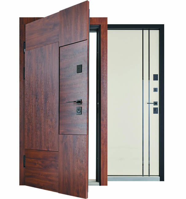 Вхідні двері з терморозривом Abwehr Termix Supreme LP12 Метал Lampre Дуб темний+ Плівка Vinorit 960*2050 мм Київ - фото 3