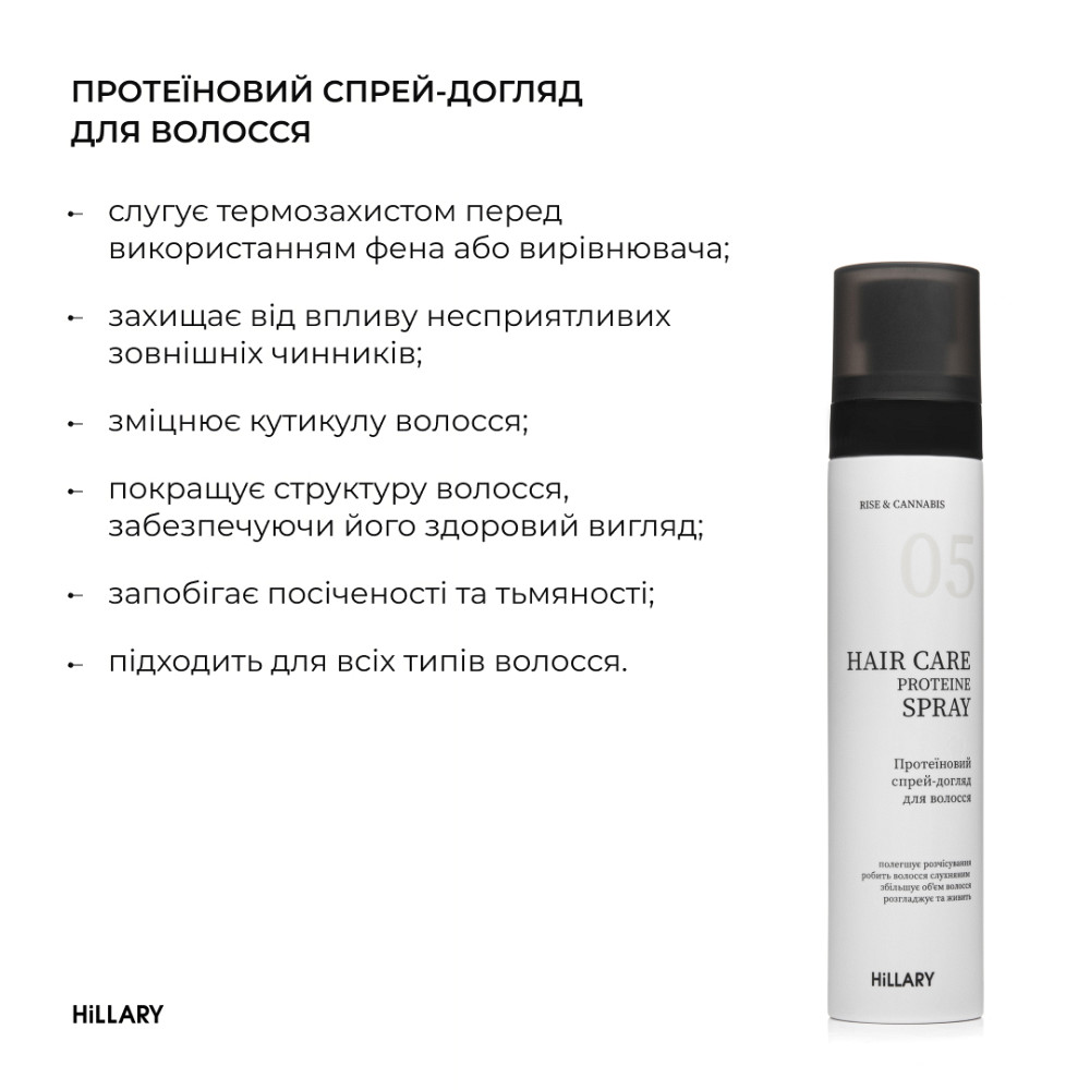 Протеиновый спрей-уход для волос Rise & Cannabis Hair Care Protein Spray Hillary 100 мл Киев - изображение 7