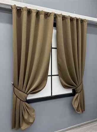 Комплект коротких штор VR-Textil Блэкаут двусторонний Eclipsе № 1795ш Миндальный 130х170 см 2 шт (35-0392) Киев