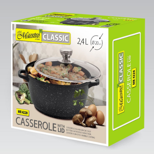 Каструля 2,4л скляна кришка MR-4220 Maestro Житомир - фото 3