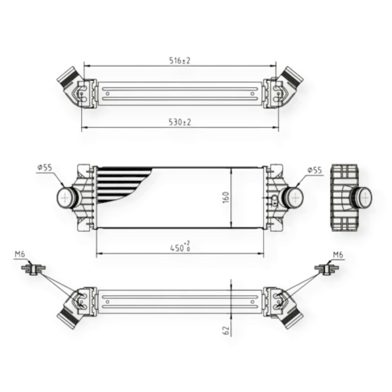 Радиатор Ford Transit, Tourneo 2.2D 11- интеркулера Мукачево - изображение 1