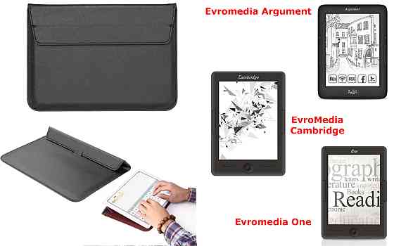 Чехол-конверт VitoCase для Evromedia Argument, Cambridge, One, с функцией подставки для книги Черный Киев