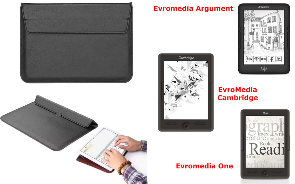 Чехол-конверт VitoCase для Evromedia Argument, Cambridge, One, с функцией подставки для книги Черный Киев - изображение 1