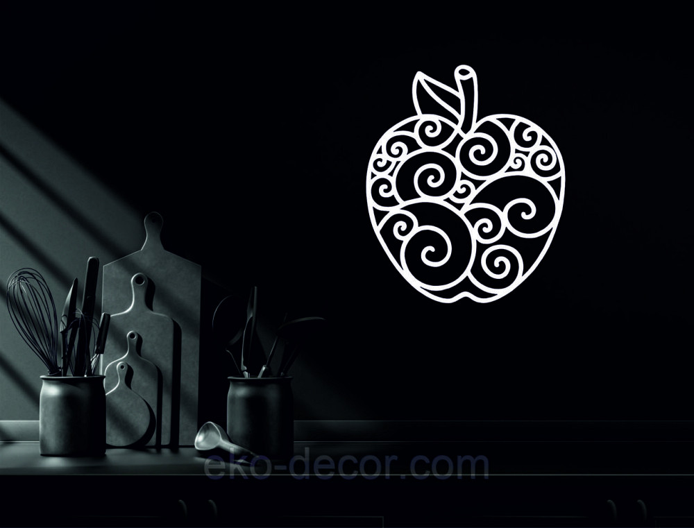 Декоративное настенное Панно «Яблоко» Декор на стену 50*42 см, Белый Киев - изображение 4