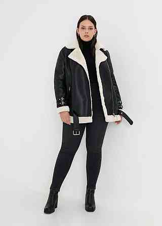 Женская стильная дубленка с искусственным мехом 46 Одесса