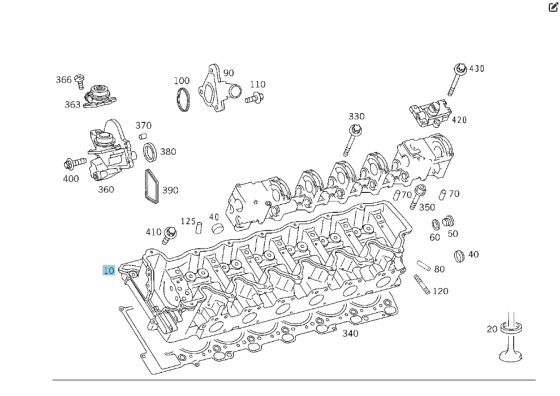 Mercedes-Benz  A1370102720 R1370160801 Права головка блоку циліндрів з клапанами для двигуна M137 Одеса