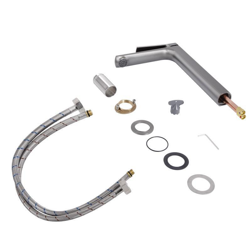 Смеситель для раковины Qtap Slavonice QTSLA269GMB45925 (k35), однорычажный, высокий, Gunmetal Black PVD Харьков - изображение 4