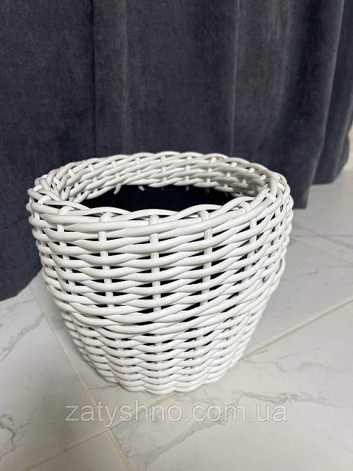 Білий ротанговий кошик Київ - фото 3