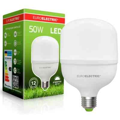 Лампочка EUROELECTRIC HP LED Plastic T140 50W E40 6500K (LED-HP-50406/T140(P)) Винница