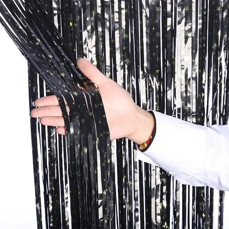 Дощик-штора «Зоряне небо» фольгована для прикраси фотозони, чорний Кам'янець-Подільський - фото 3