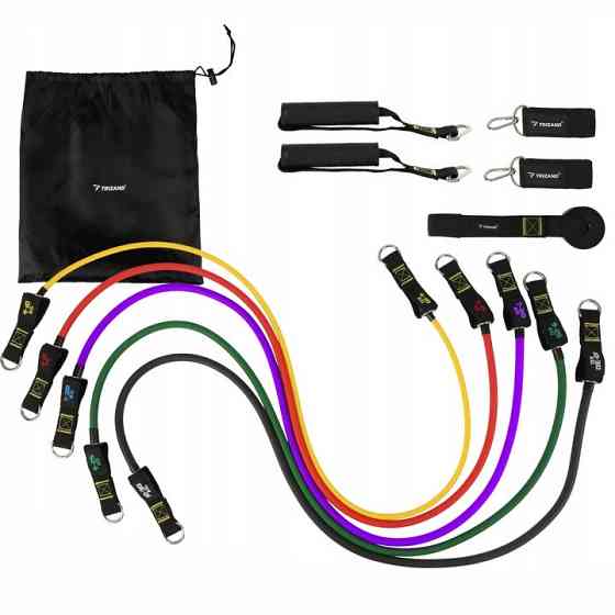 Набор эластичных резинок с ручками для упражнений 5 шт Trizand (25880) Нововолынск