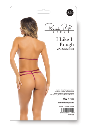 Комплект белья I LIKE IT ROUGH 2PC CHOKER SET BURGUNDY, S/M Sex Aura Киев