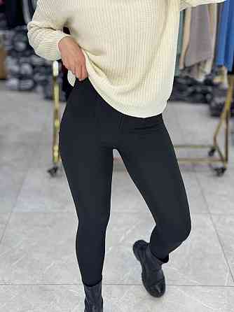 Женские теплые лосины с корсетным поясом на крючках рубчик с начесом Одесса