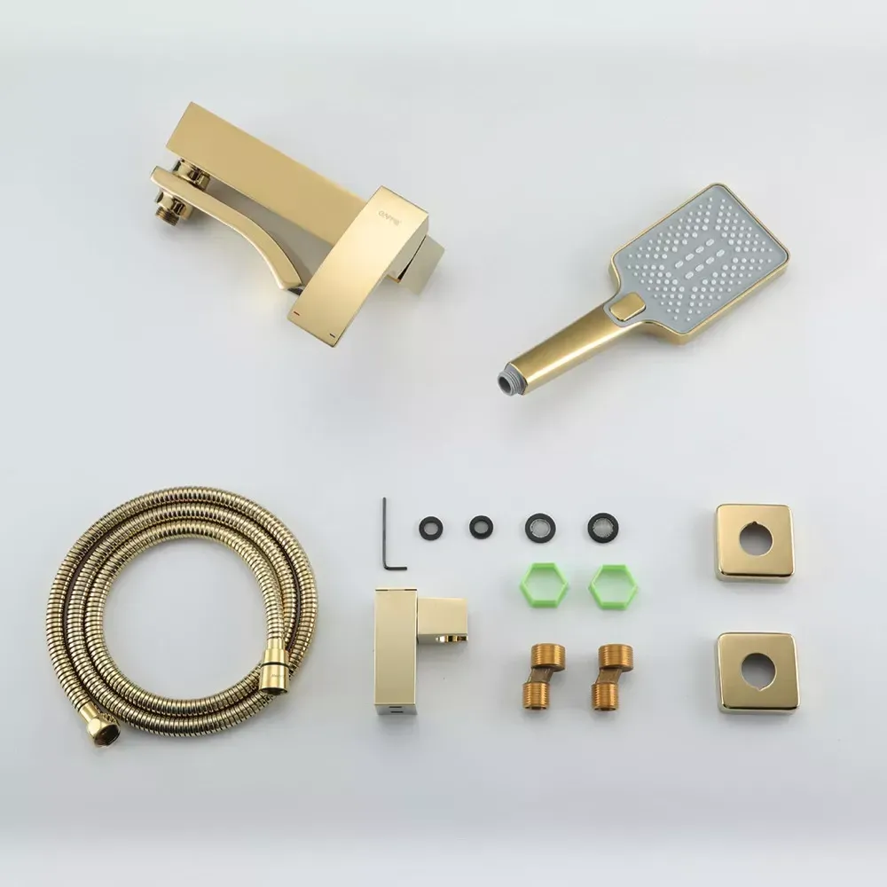 Змішувач для ванни з душовим гарнітуром GAPPO G3207-3 золото Київ - фото 8