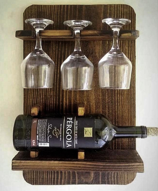 Настінна винна полиця "Недзіма" капучино Миколаїв - фото 1