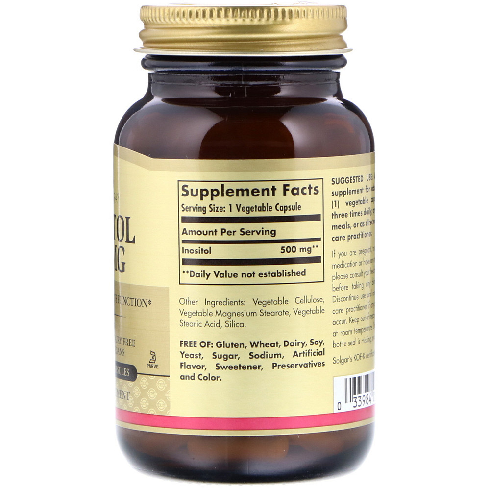 Инозитол (Inositol), Solgar, 500 мг 100 капсул Київ - фото 2
