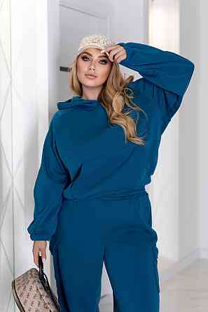 Теплый спортивный костюм со штанами карго Human 42-44, Морская волна Киев