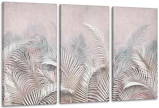 Модульна картина у вітальню/ спальню    Листя папороті    ART-065_3A 70х130 см Київ