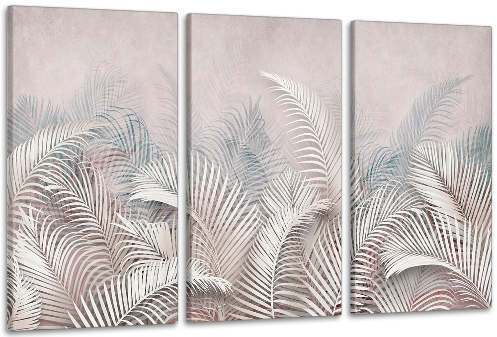 Модульна картина у вітальню/ спальню    Листя папороті    ART-065_3A 70х130 см Київ - фото 1