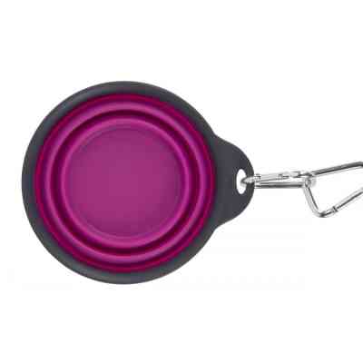 Посуд для собак Dexas Дорожня складна миска Тревел Кап з карабіном велика 480 мл (пурпурна) (0084297309169) Вінниця